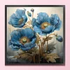 Blue Poppy Flower-11CT Stamped Cross Stitch 40*40cm