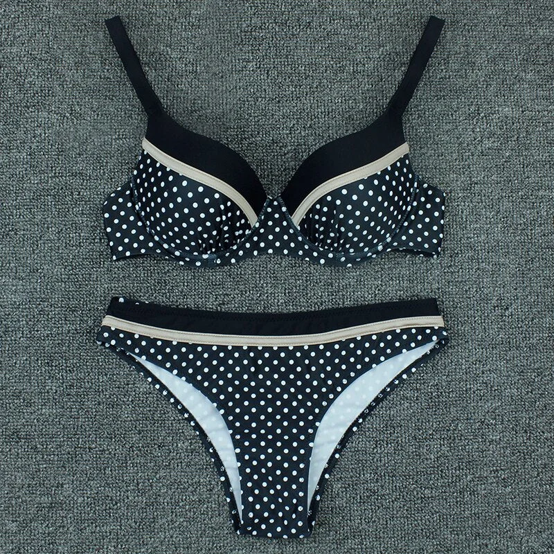 Push Up Sexy Bikinis Dot Swimwear Women 2021 New Bikini Set Swimsuit Bathing Suit Swimwear Swimming Female Biquini Beachwear XL