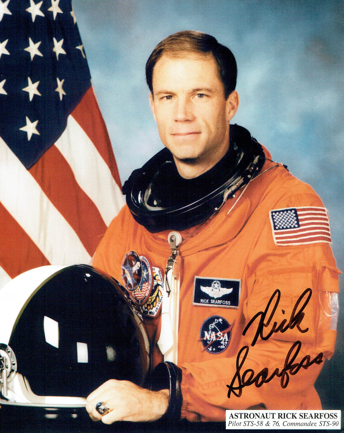 Rick SEARFOSS Signed Autograph Photo Poster painting COA AFTAL NASA Test Pilot Space Astronaut