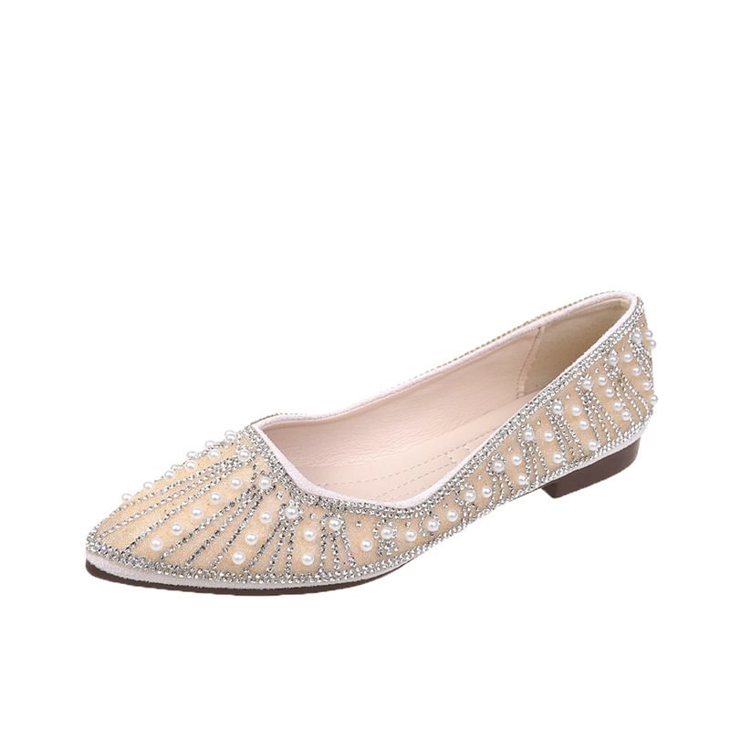 Single Shoes Female Temperament Beans Shoes Pearl-PABIUYOU- Women's Fashion Leader