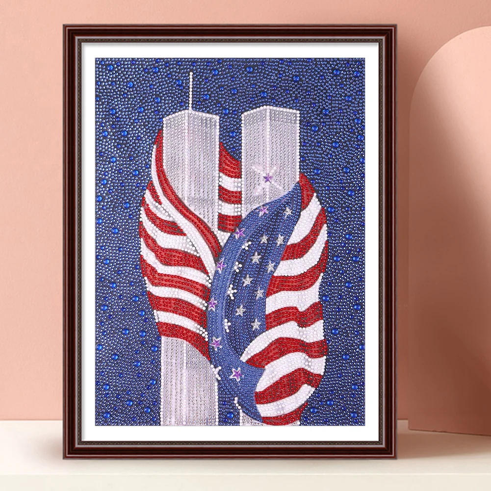 Diamond Painting - Full Crystal Rhinestone - US Flag(30*40cm)