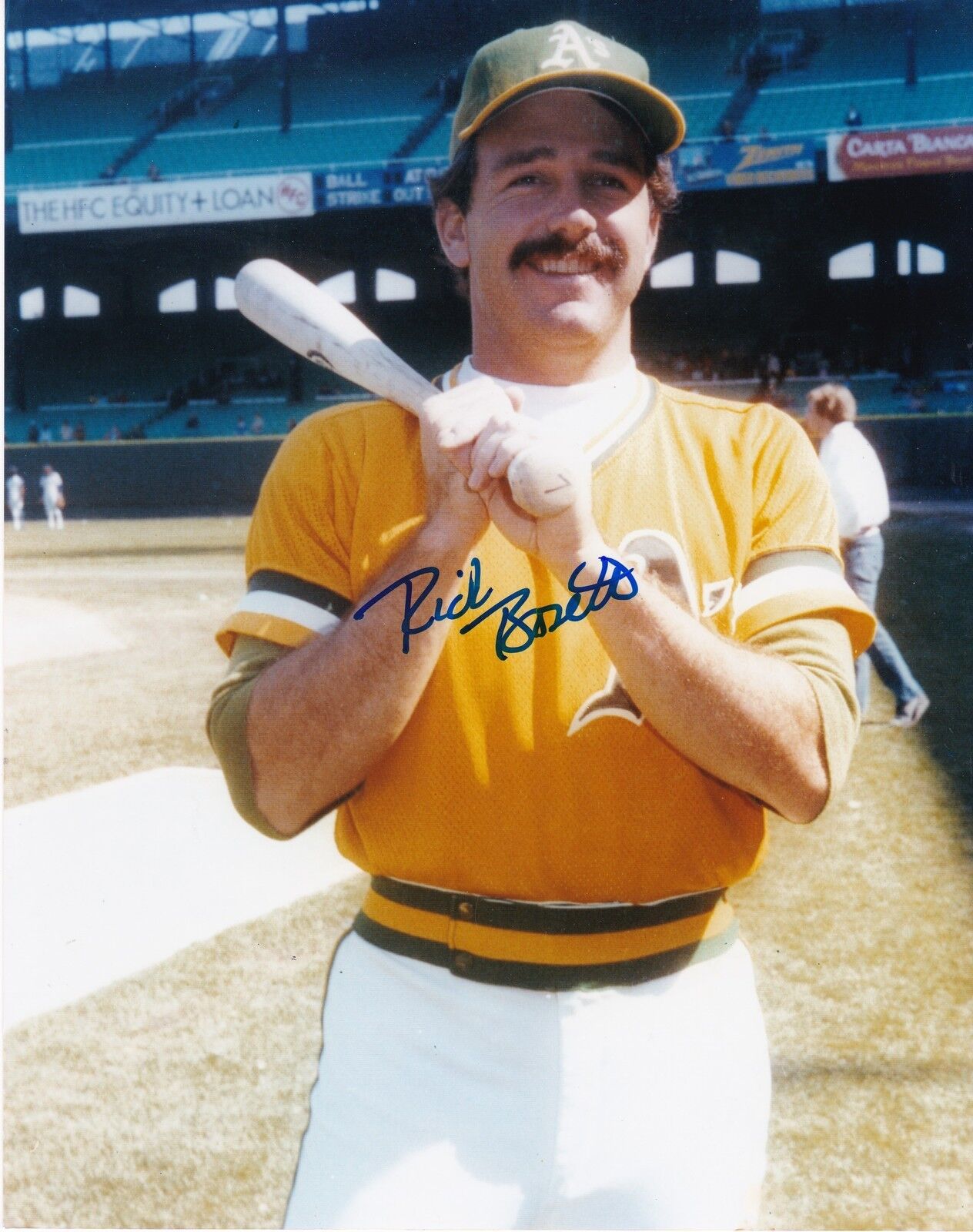 RICK BOSETTI OAKLAND A'S ACTION SIGNED 8x10