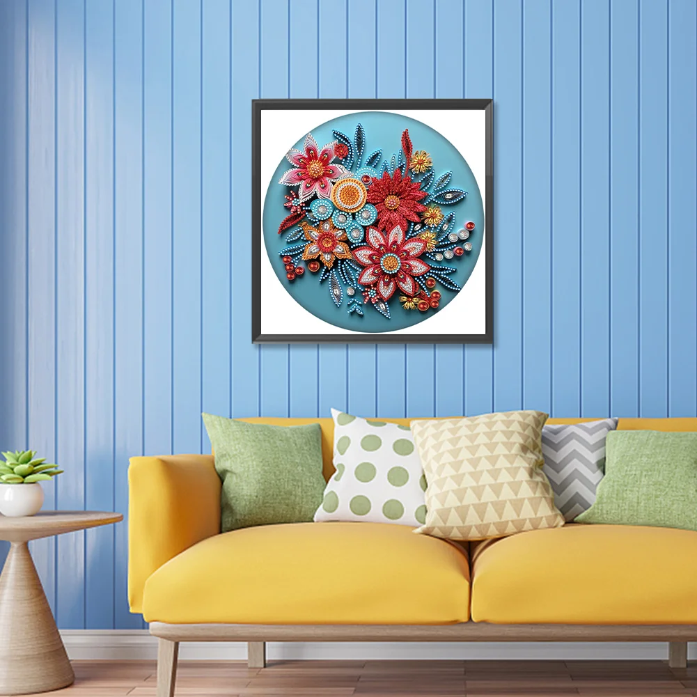 Diamond Painting - Partial Special Shaped Drill - Flower(Canvas|30*30cm)