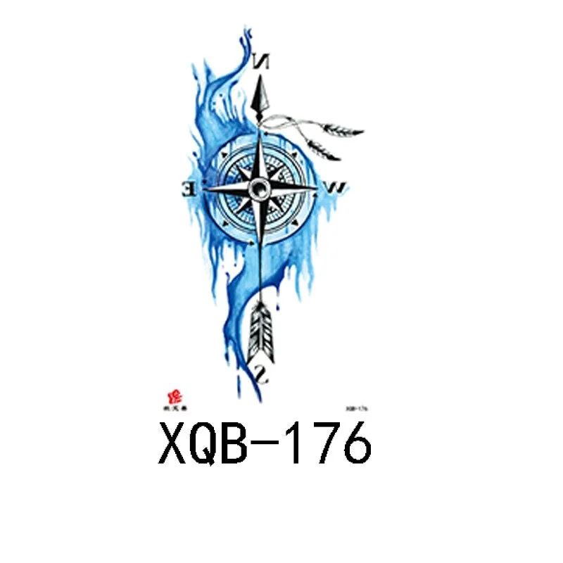 Small full arm waterproof tattoo stickers fierce wolf head animal arm lasting European and American tattoo stickers