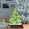 Diamond Painting Wooden Christmas Tree Desktop Ornaments for Xmas Table Office Home Decor