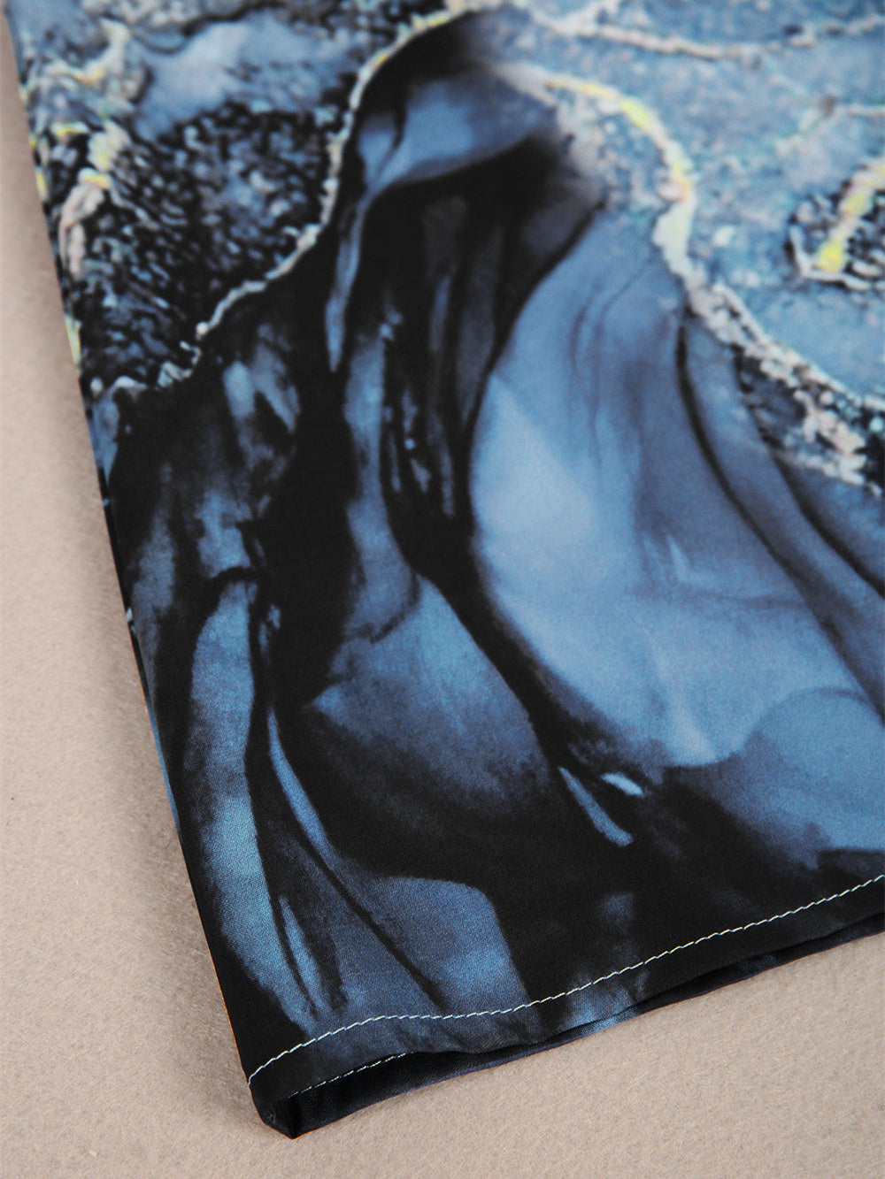 Women's Gray Marble Splash Cold Shoulder Mini Dress