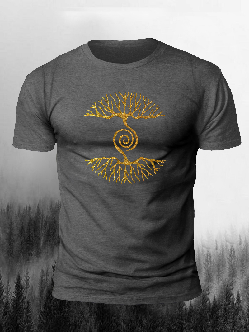Circle Tree Print Short Sleeve T-Shirt