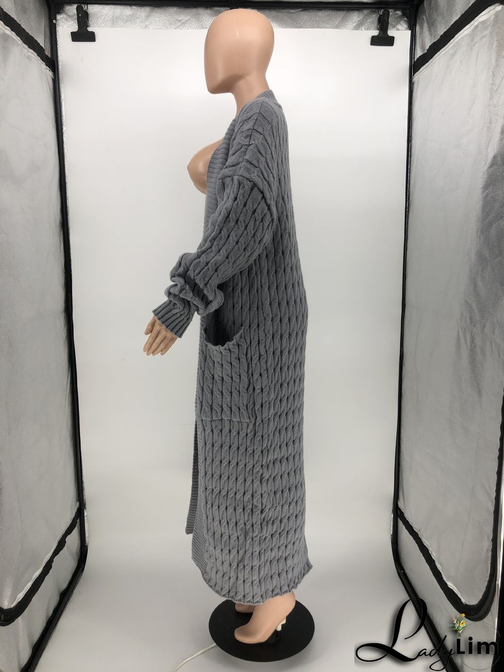 Women Winter Long Sleeve Plush Long Sweater Jacket