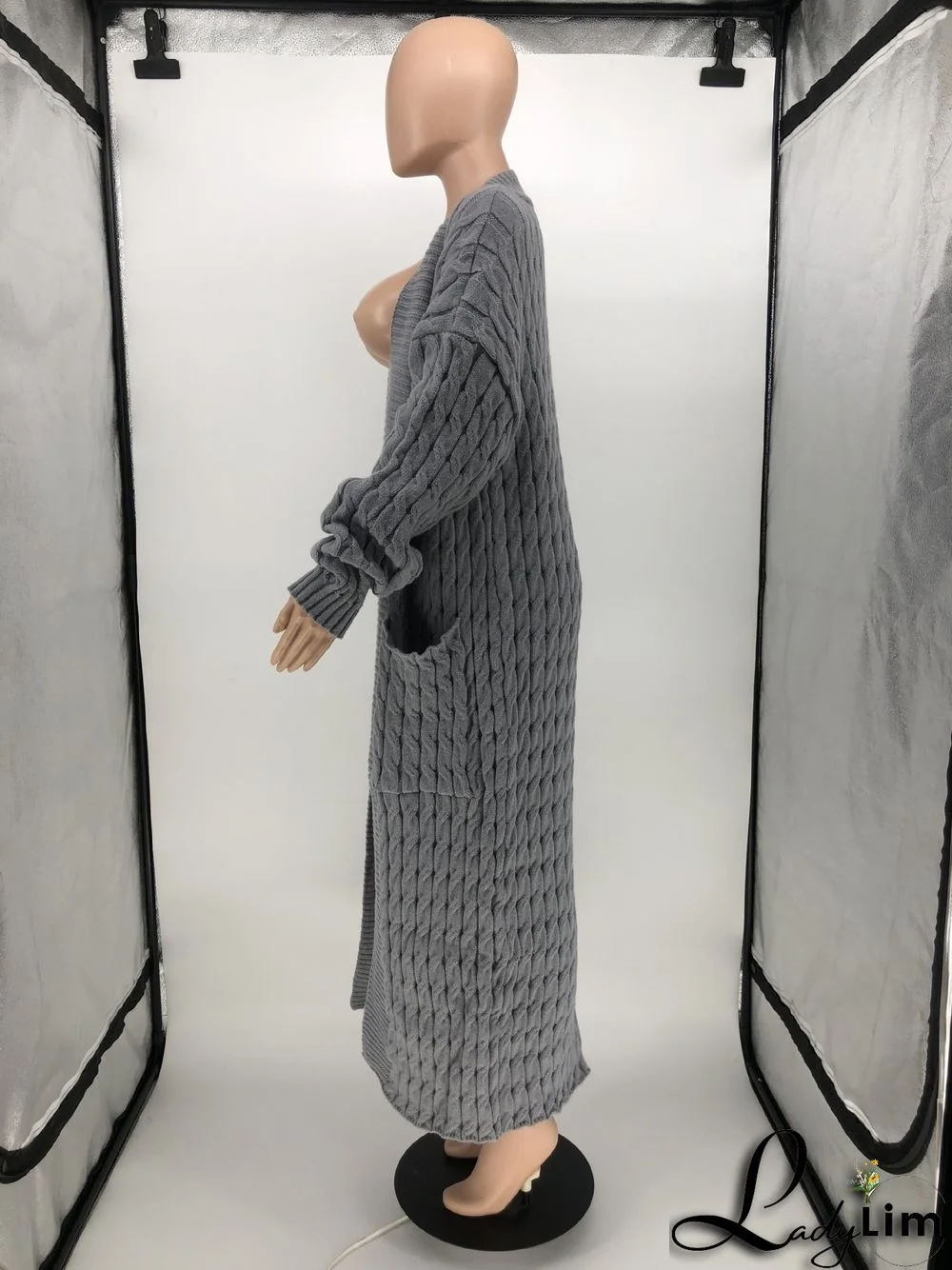 Women Winter Long Sleeve Plush Long Sweater Jacket