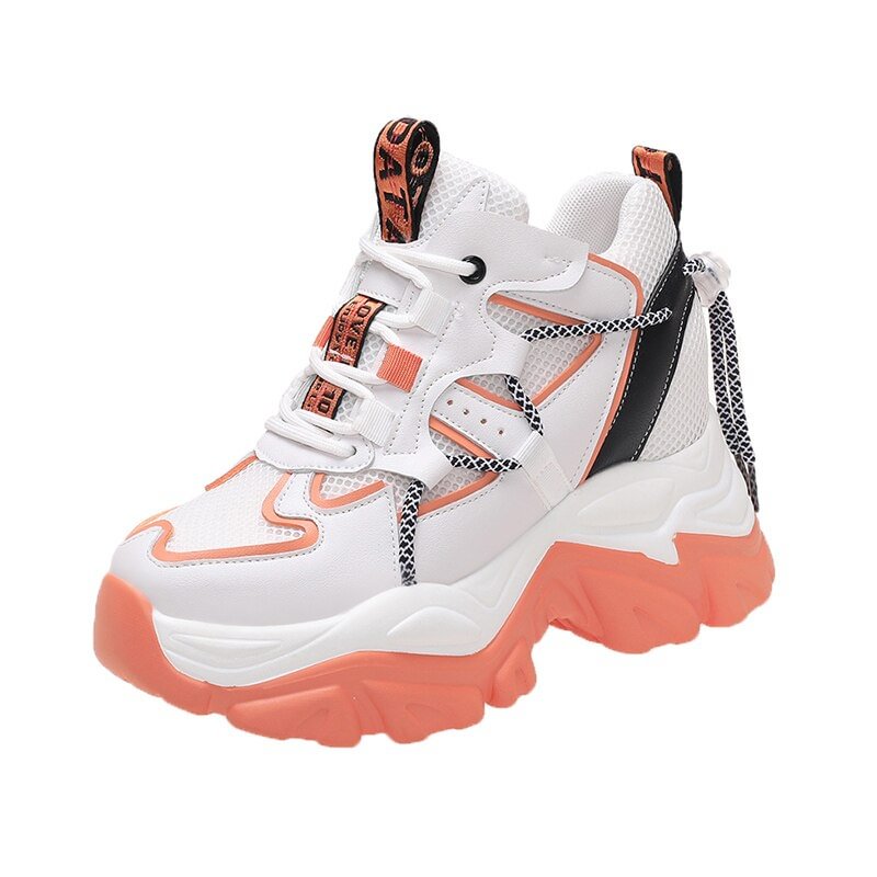Yyvonne Hidden Heels Women's Chunky Sneakers Thick Bottom Platform Vulcanize Shoes Woman Street Style Sport Shoes for Female 2022