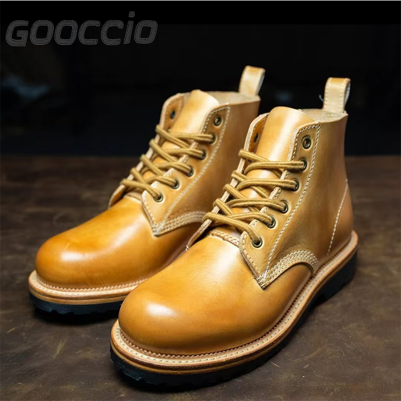 SB189 Shounan 9111Cowhide Middle-Top Work Boots For Men  GOOCCIO   