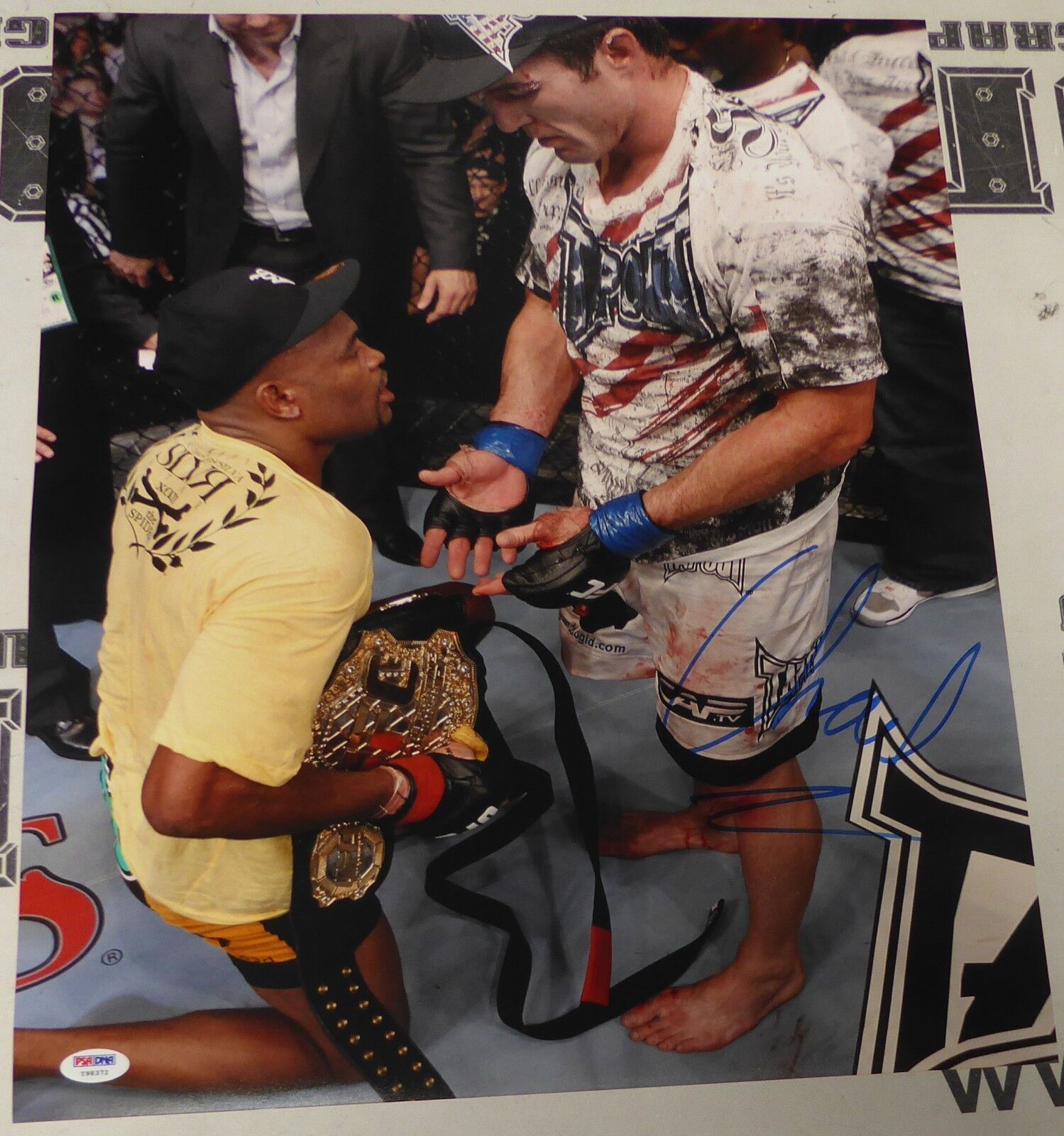 Chael Sonnen Signed UFC 117 16x20 Photo Poster painting PSA/DNA COA Anderson Silva Belt Picture