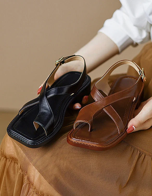 Women's Square Toe Cross Strap Slingback Flat Gladiator Sandals 