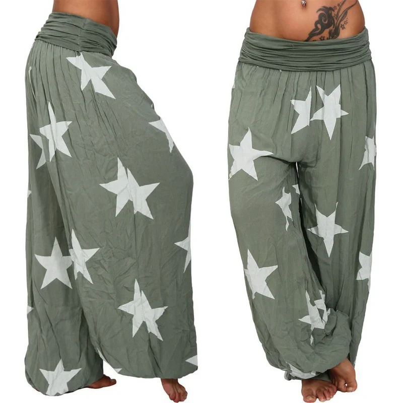 Churchf Churchf Autumn Summer Star Print Solid Color Harun Pants Large Size Lantern Pants Ebaywish Hot Style