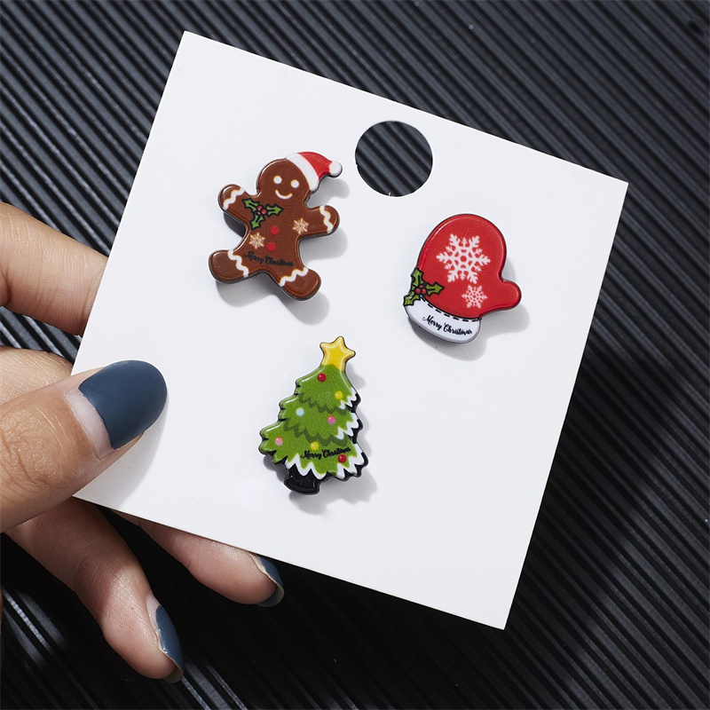 Christmas Multicolor Santa Claus Crutch Elk Brooch 2024 - Flycurvy 