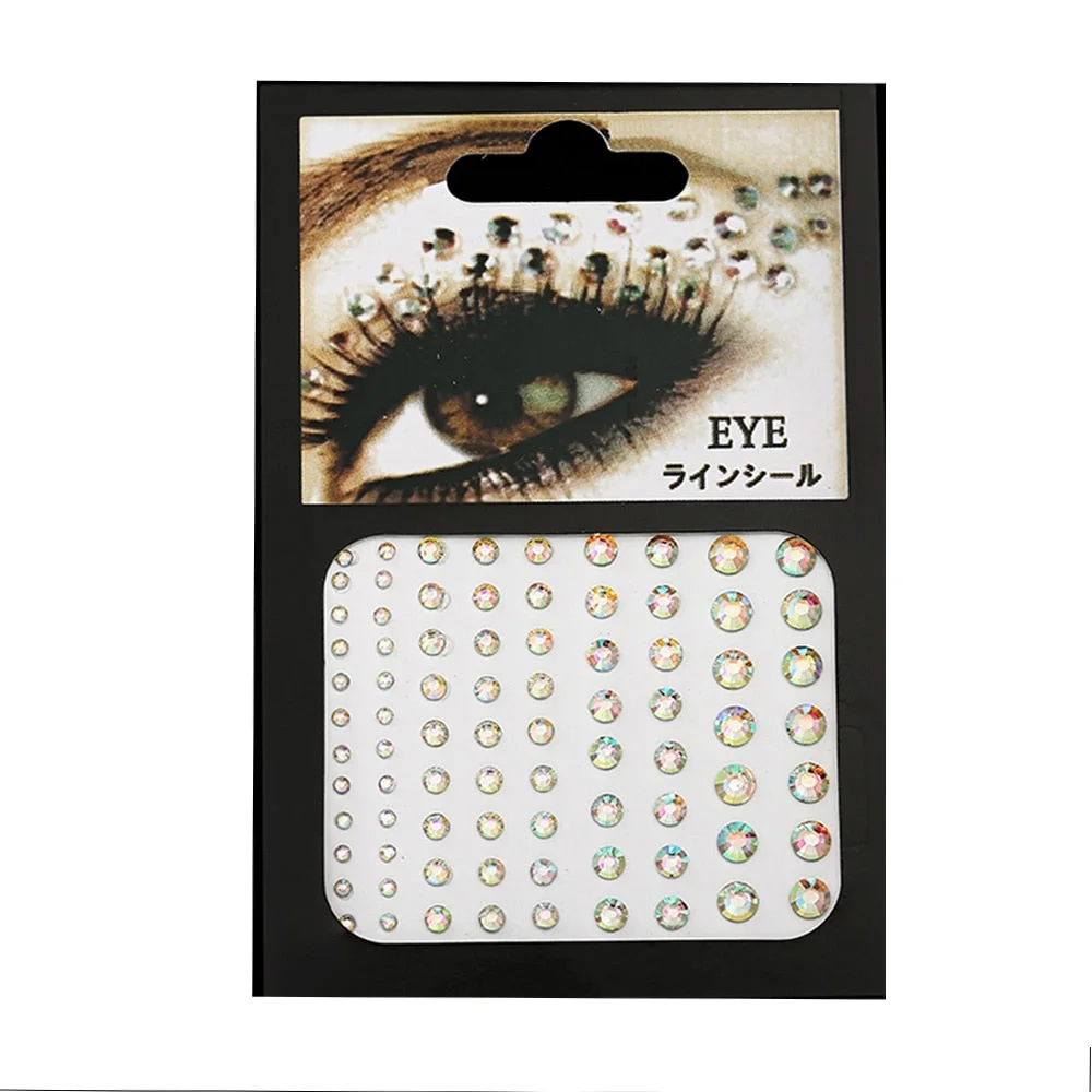 3D Pearl Face Body Brow Temporary Tattoo DIY Decal Art Crystal Diamond Rhinestone Self Adhesive Sticker Party Face Jewels Makeup