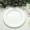 10 Pack | White 13" Disposable Charger Plates, Cardboard Serving Tray, Round with Leathery Texture - 1100 GSM