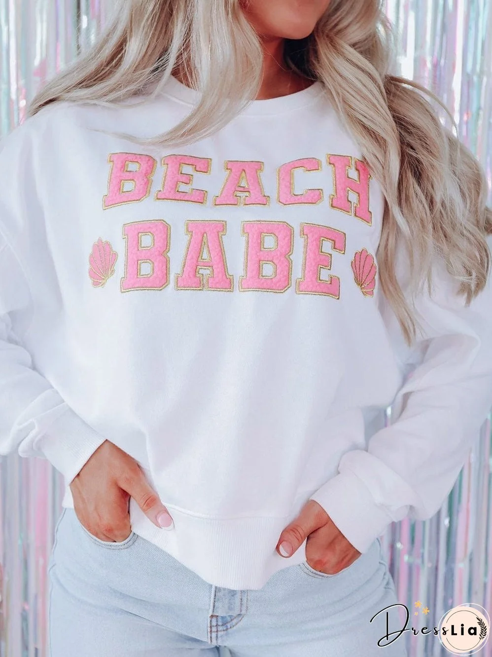 White Southern Belle Graphic Pullover Sweatshirt
