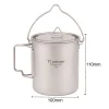 Outdoor titanium cup pure titanium water cup camping portable tea cup coffee cup titanium alloy folding mug