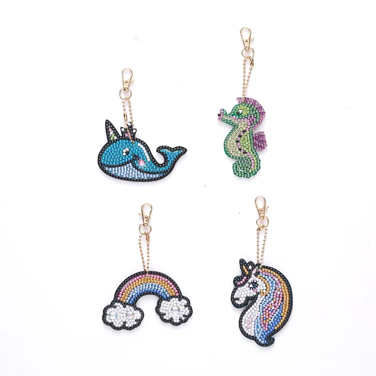 DIY Ocean Keychain 4-Piece Set-Diamond Painting Set