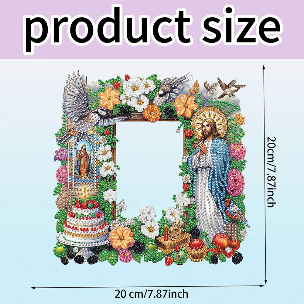 5D DIY Faith Acrylic Special Shape Rhinestone Tabletop Photo Frame Kit