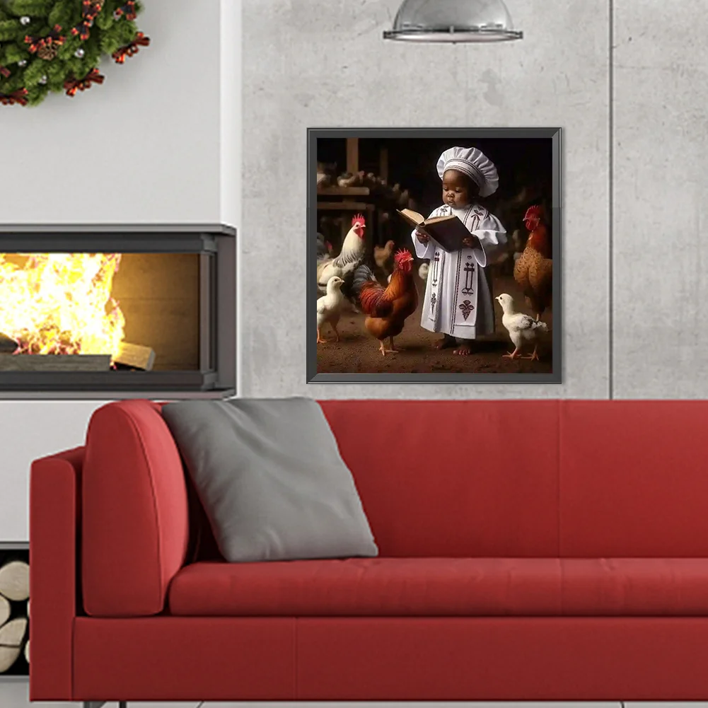 Diamond Painting - Full Round Drill - Black Child(Canvas|40*40cm)