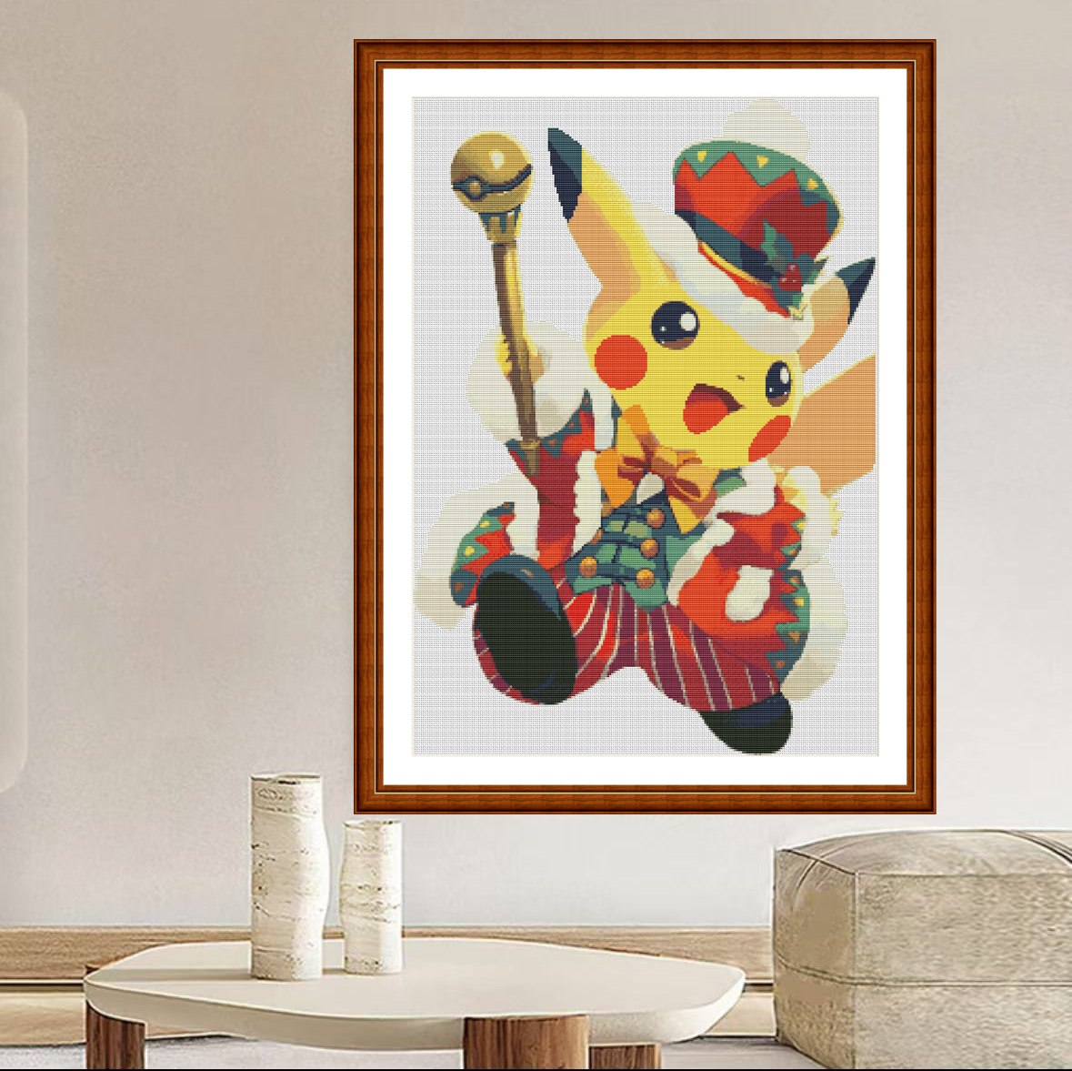 1set DIY Printed Cross Stitch Kit 【ZZ4696- Magic Pikachu】printed (stamped) cross-stitch Painting Fairy Cross Stitch