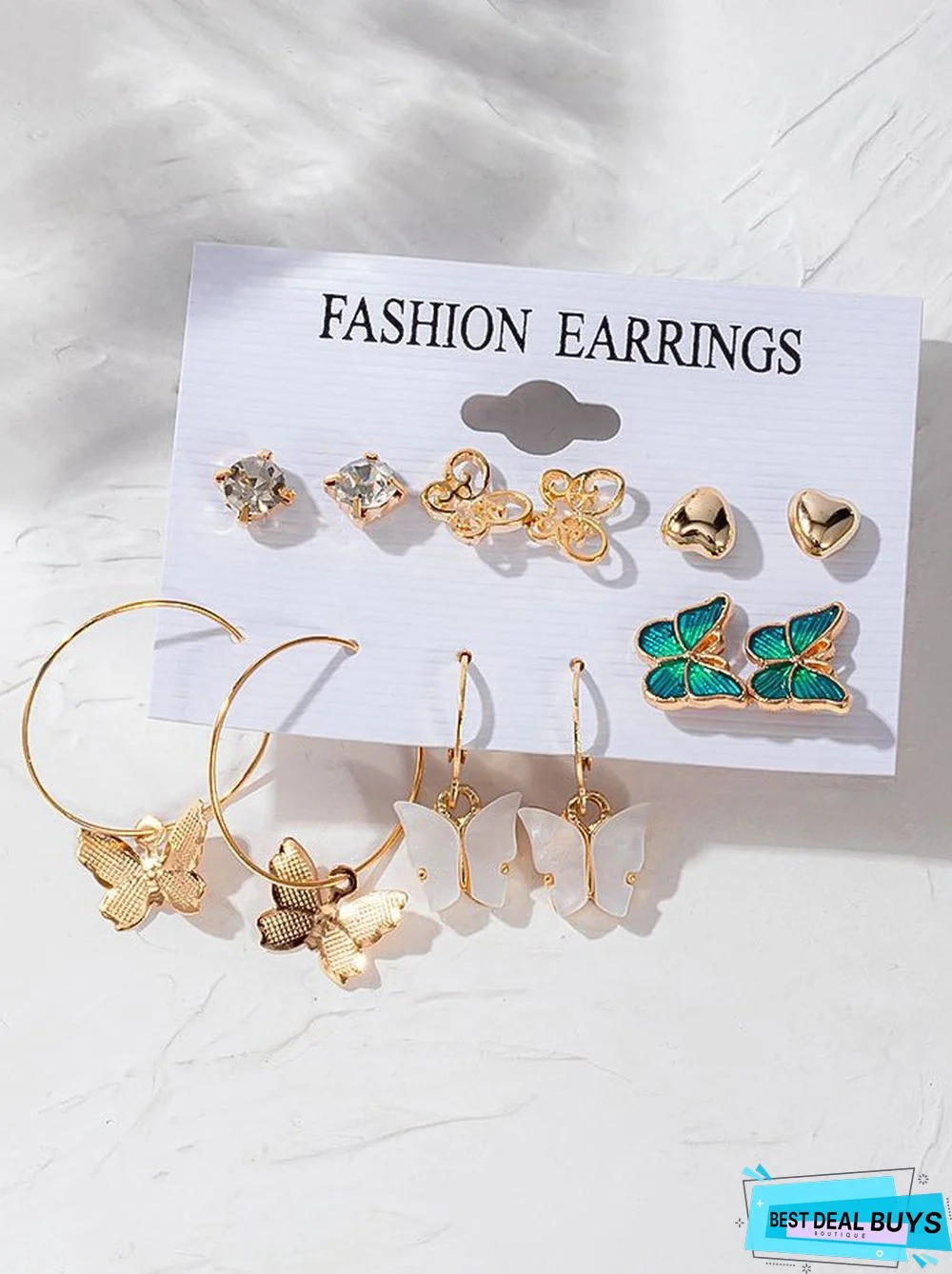 Casual Butterfly Pattern Earrings Multi-Piece Set Daily Commuting Versatile Jewelry