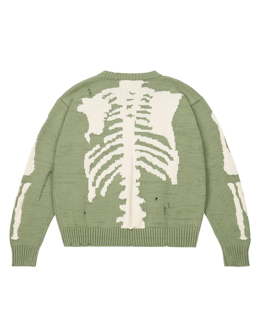 FashionV-FashionV Street Skull Jacquard Long Sleeve Sweater