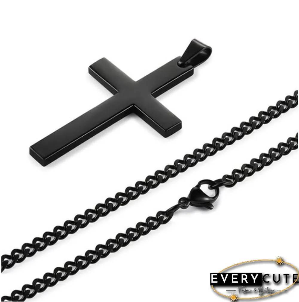 Fashion Simple Cross Pendant Necklace Cross Necklace Jewelry for Men Christmas gift