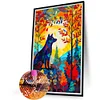 (40*60cm)Stained Glass Wolf - Full Round Drill Diamond Painting