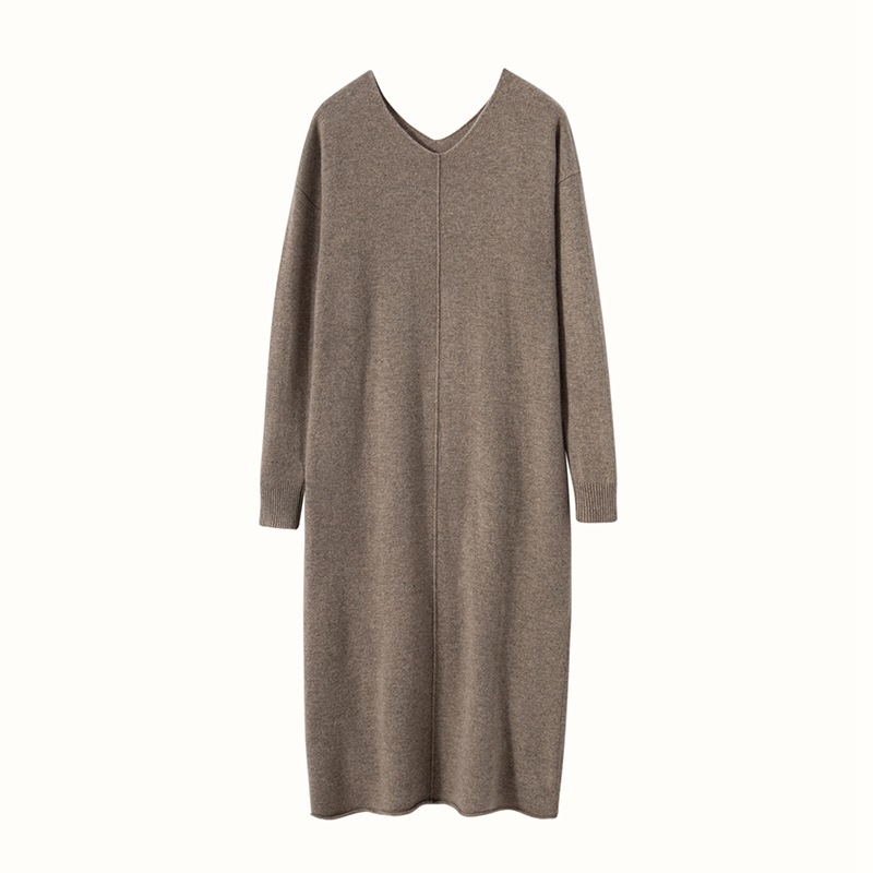 Women's Cashmere Dress With Middle Crease REAL SILK LIFE