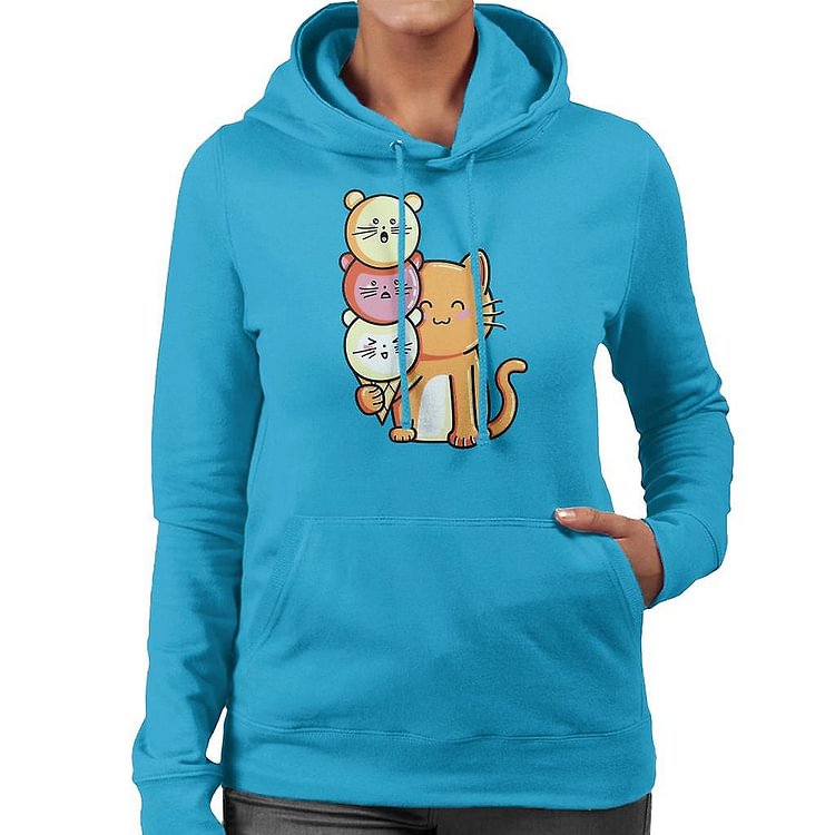 Cat With Micecream Women's Hooded Sweatshirt