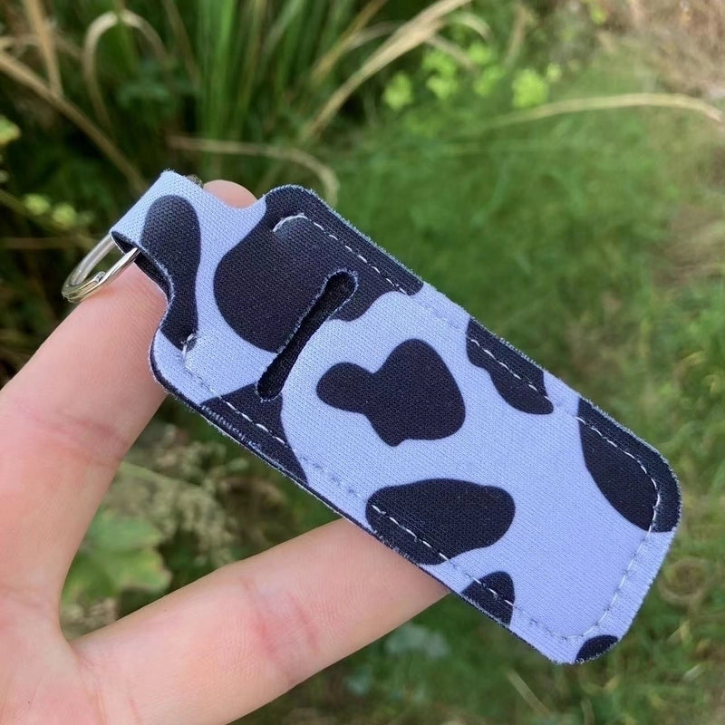 5 Pieces Pastoral Sunflower Lips Leopard Polyester Keychain