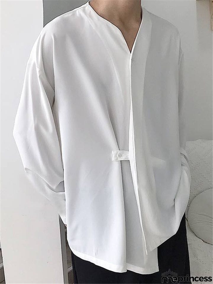 Solid Color Loose Long Sleeve Shirts