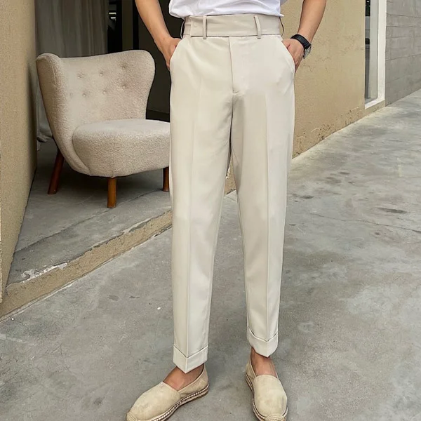 Vintage Fashion All-in-one Ironing Slim Long Trousers Male