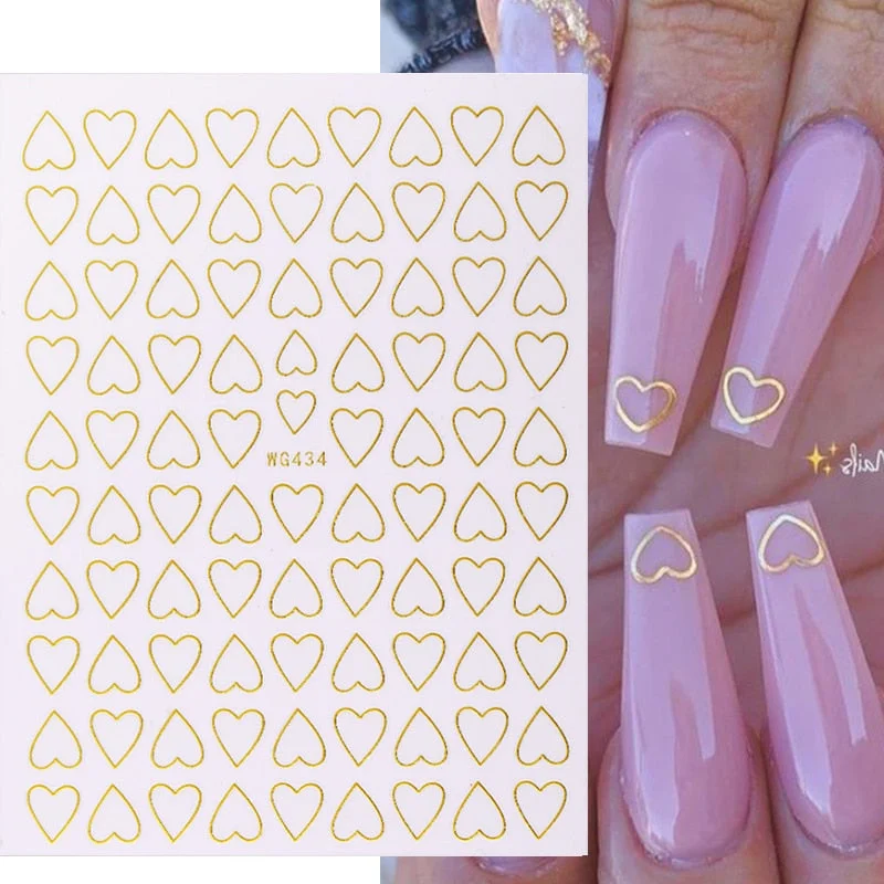 Valentines Manicure Love Letter Flower 3D Nail Art Stickers For Nails Inscriptions Nail Art Decoration Transfer Sliders Tips