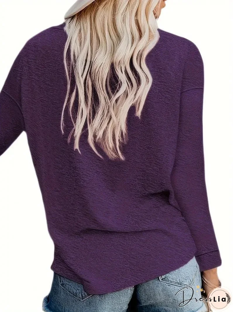 Long Sleeve Crew Neck T-Shirt for Women