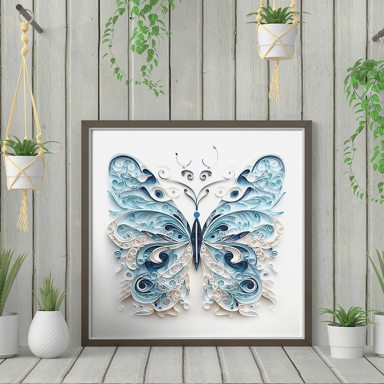 Paper Filigree painting Kit - Blue Butterfly