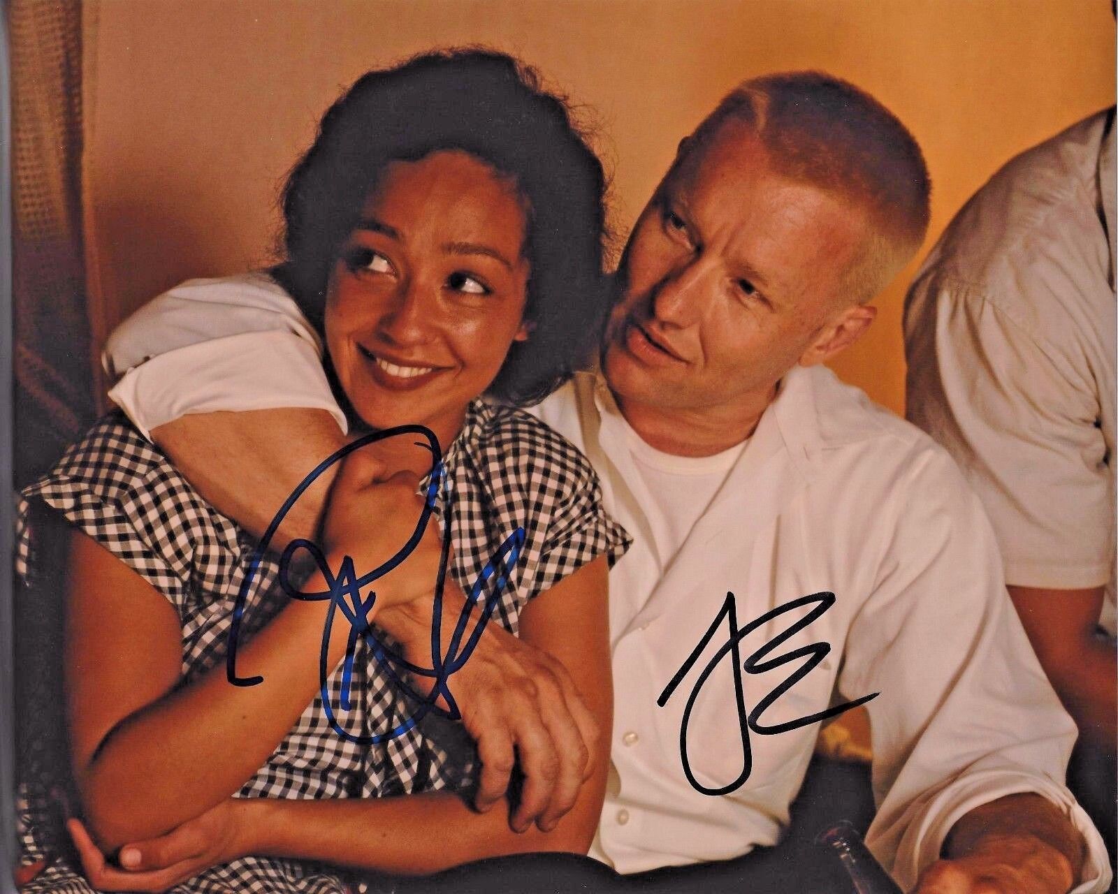 JOEL EDGERTON RUTH NEGGA DUAL HAND SIGNED 'LOVING' MOVIE 8x10 INCH Photo Poster painting D W/COA