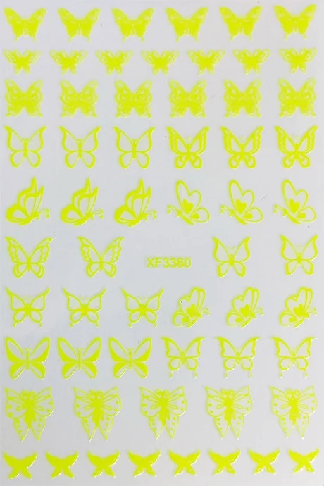 New Arrive Nail Art Sticker Decal Decoration Glow In Dark Butterfly Nail Stickes Back Glue Moon Manicure Sticker on Nails Design