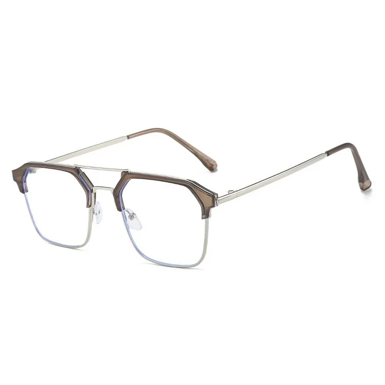 Eye Protection Anti-Blue Light Glasses Vintage Blue Ray Blocking Ultralight Square Eyeglasses Metal Frame Eyewear Men Women