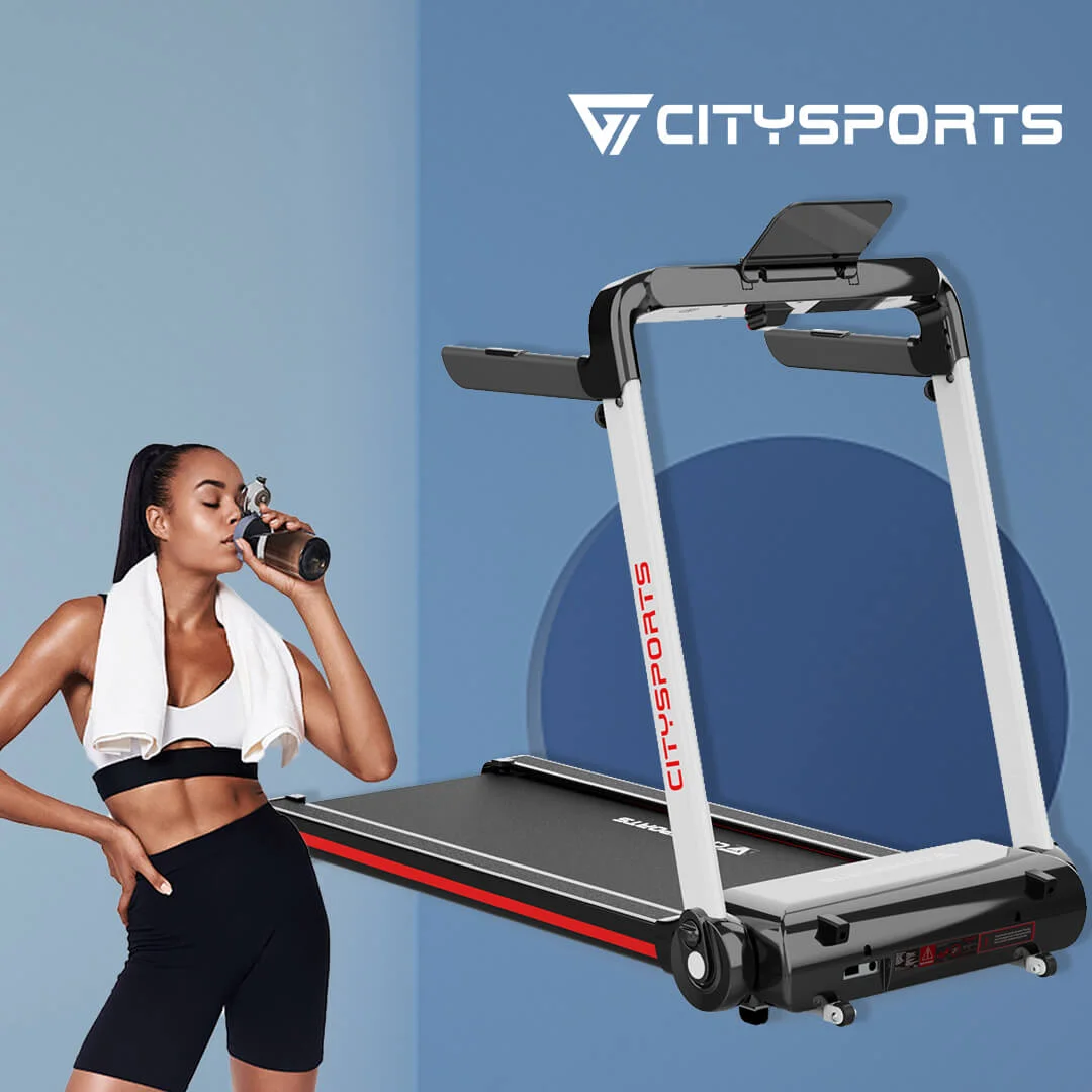  CITYSPORTS Folding Treadmill, Compact Foldable Treadmill,  Electric Treadmill 1400W Motorized Running, Folding Treadmill Under Desk  Electric Treadmill (Blue&Black) : Sports & Outdoors