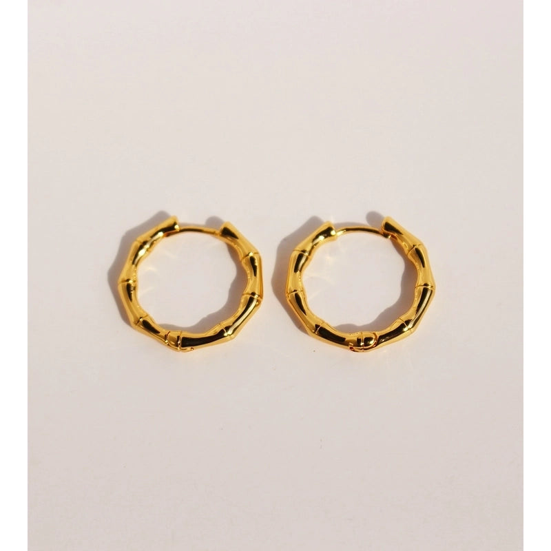 Brass 24K Gold Plated Geometric Earrings