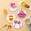 6 pcs set DIY Special Shaped Diamond Painting Coaster | Valentine's Day Gnome