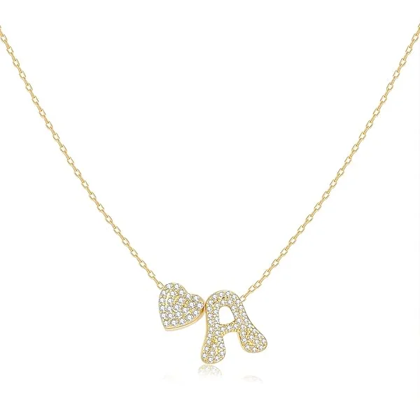 Personalized Heart Letter Necklace