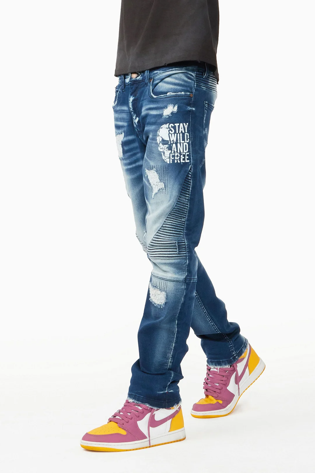 Raheem Blue Biker Jean