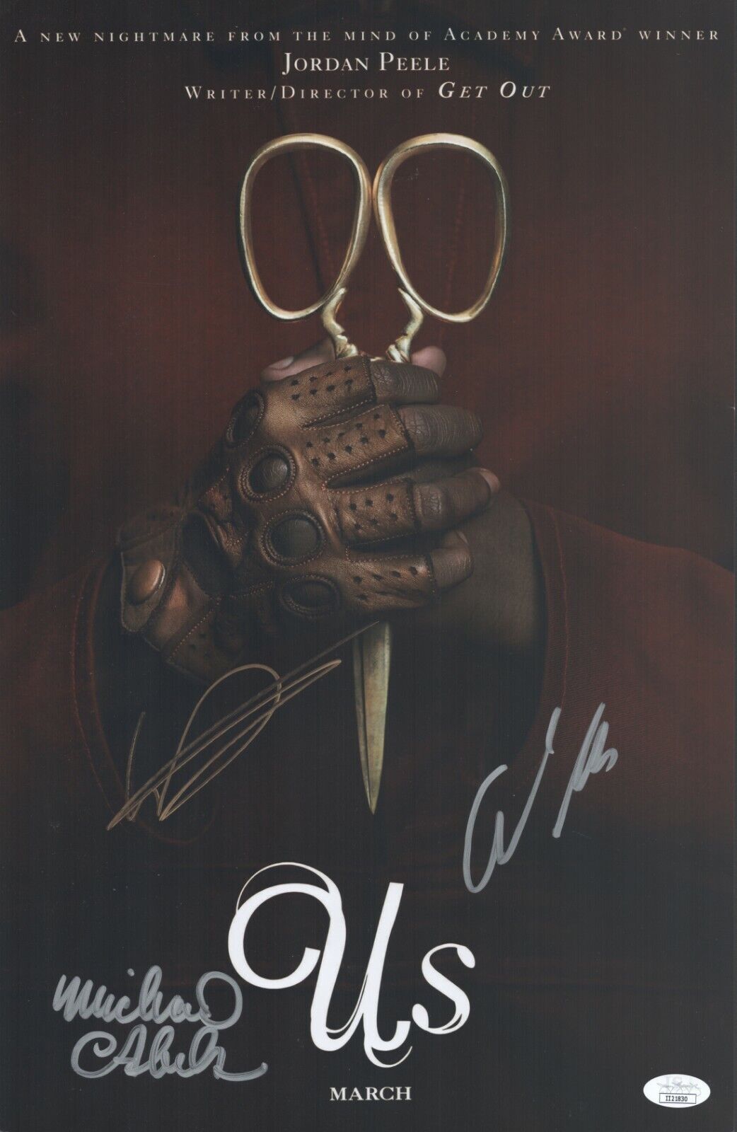 Winston Duke Michael Abels +1 Signed 11x17 Us Authentic Autograph Peele JSA COA