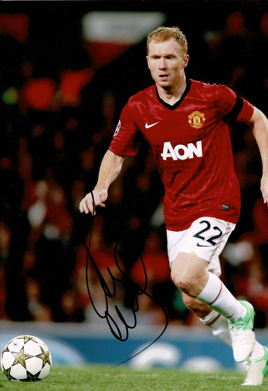 Paul Scholes Signed 12X8 Photo Poster painting Manchester United AFTAL COA (1755)