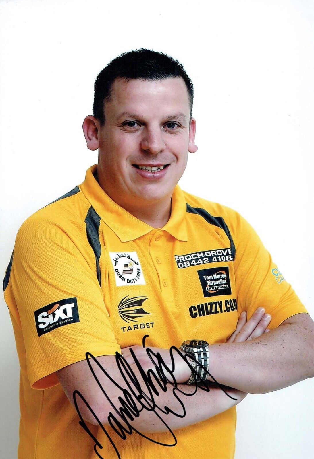 Dave CHISNALL CHIZZY SIGNED Autograph Darts Player 12x8 Photo Poster painting 1 AFTAL COA